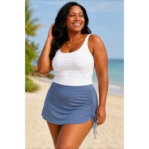 Lilac Ruching On Both Sides NWOT Swimsuit Skort Size XL